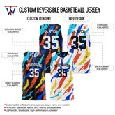 Colored Camo Custom Reversible Basketball Jersey
